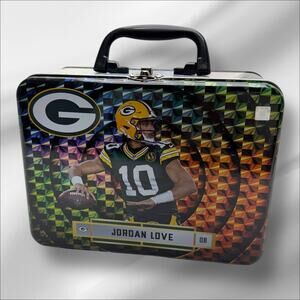 JORDAN LOVE Green Bay Packers Themed Metal Lunchbox Panini Revolution